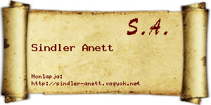 Sindler Anett névjegykártya